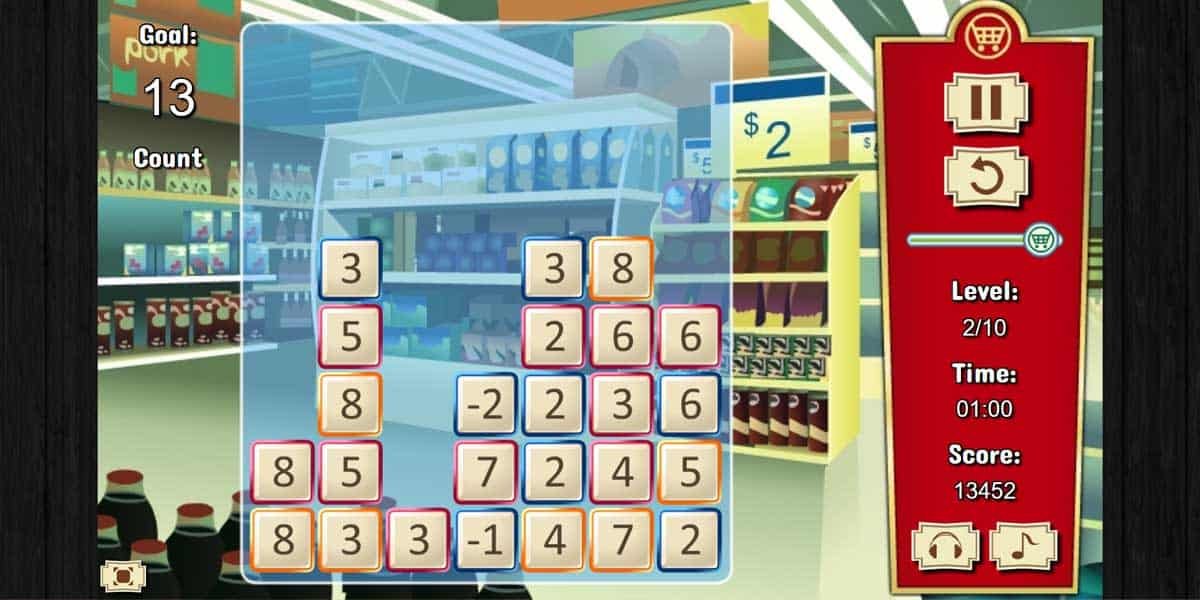 Online Game Kewangan Kanak-Kanak Supermarket Numbers