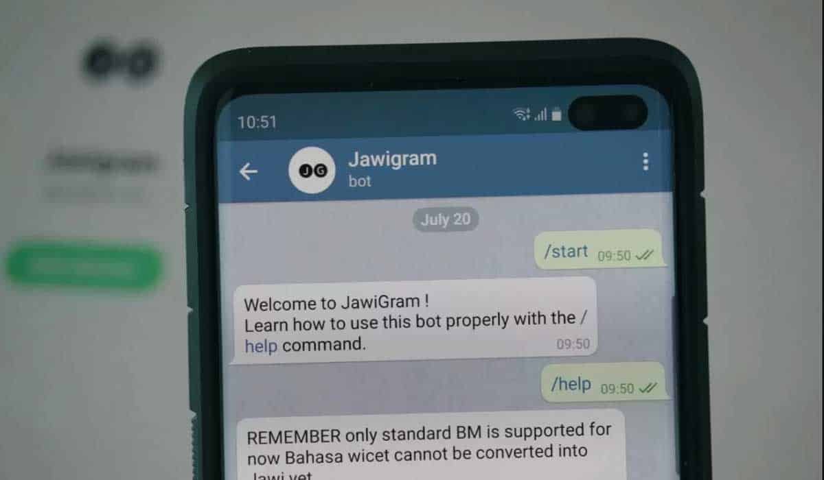 Jawigram – Aplikasi Bot Telegram Rumi ke Jawi