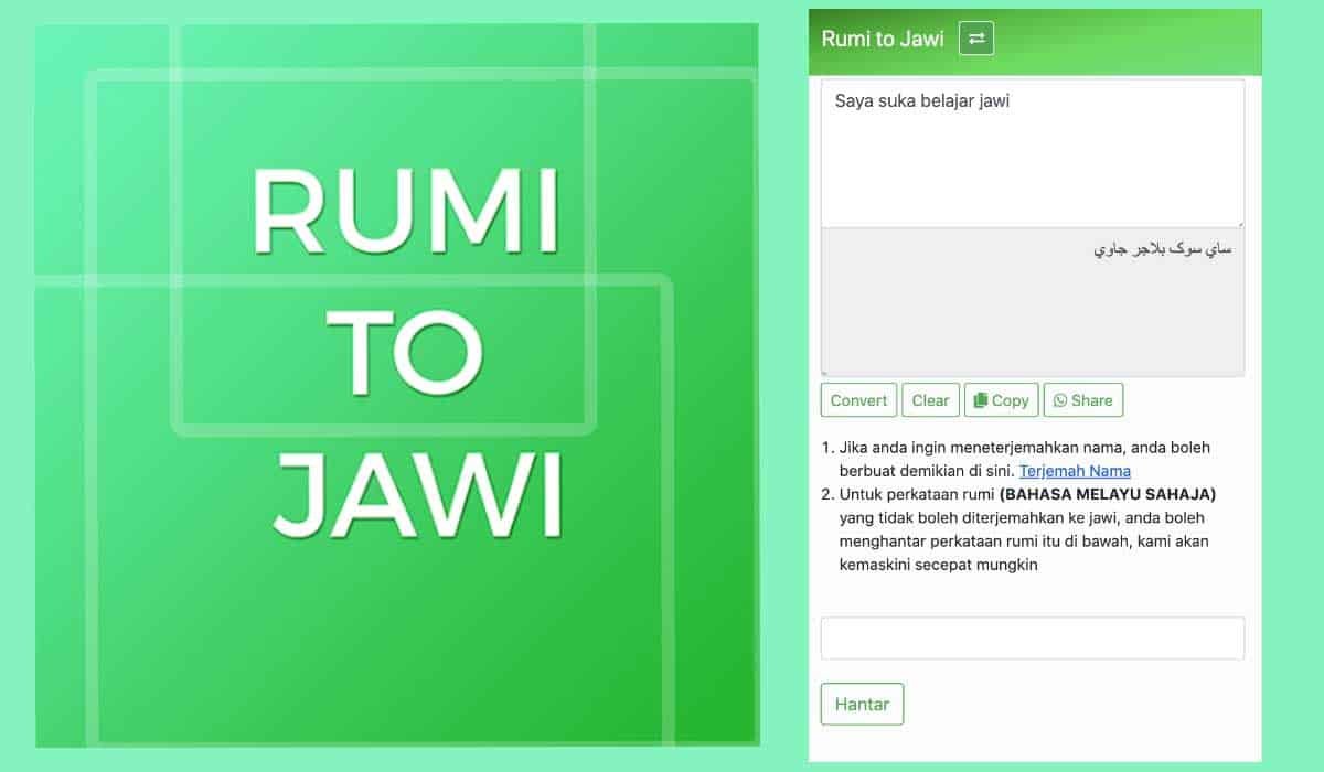 Rumi to Jawi – Aplikasi Translasi Rumi ke Jawi